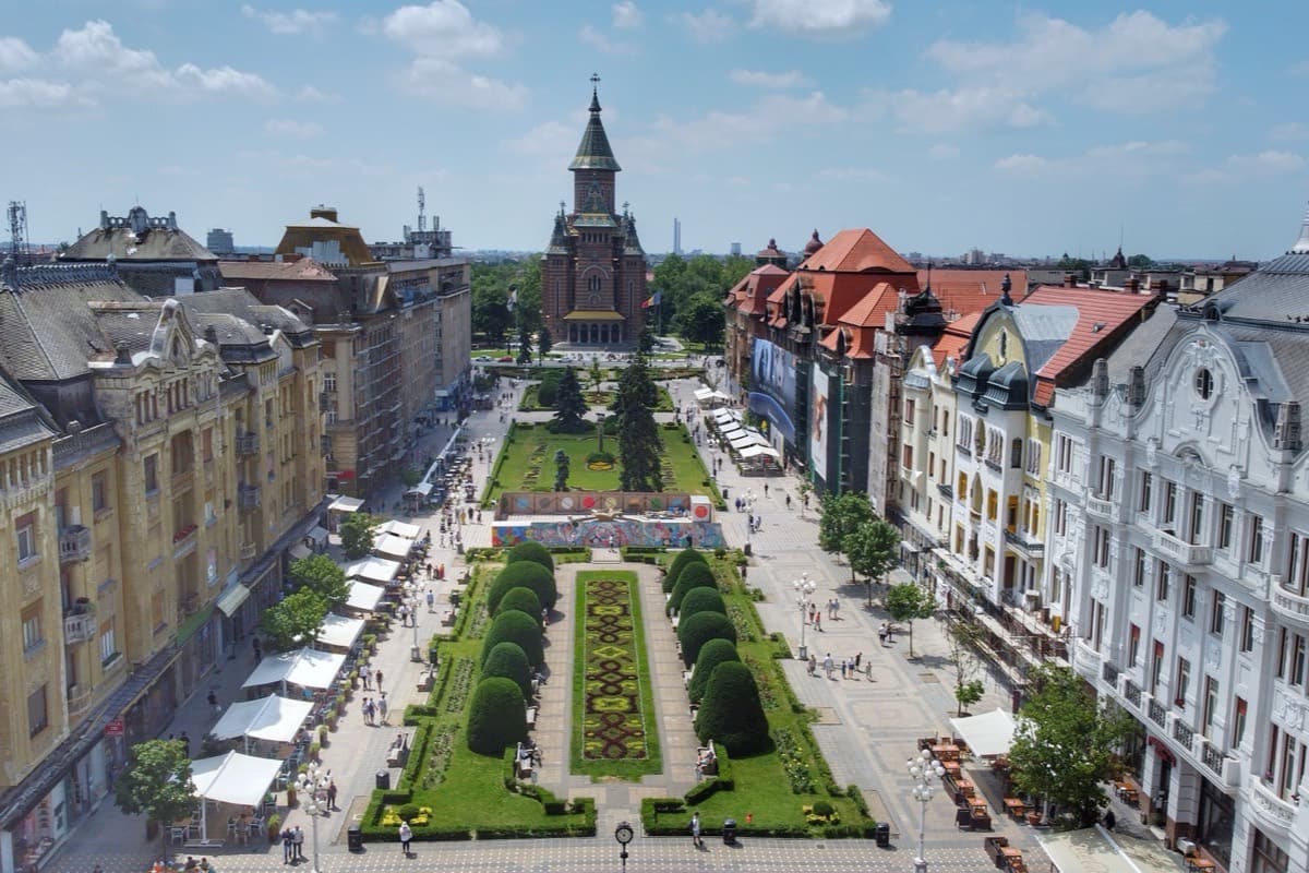 Victory Square in Timișoara, Romania